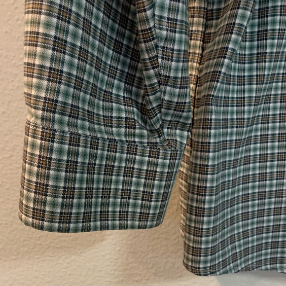 Eddie Bauer plaid maroon/grey wrinklefree buttondown Tall L. - Picture 9 of 10